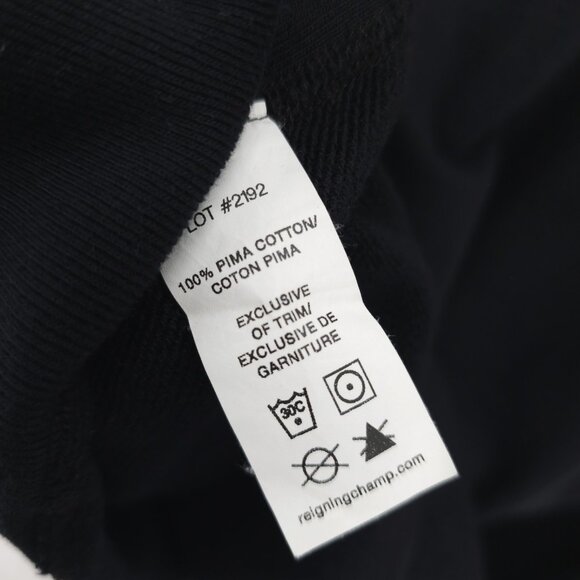 REIGNING CHAMP Black Hoodie Pullover Logo 100% Pima Cotton Size XL - Picture 6 of 6